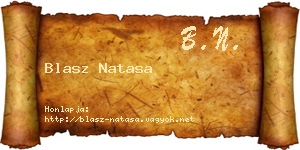 Blasz Natasa névjegykártya
